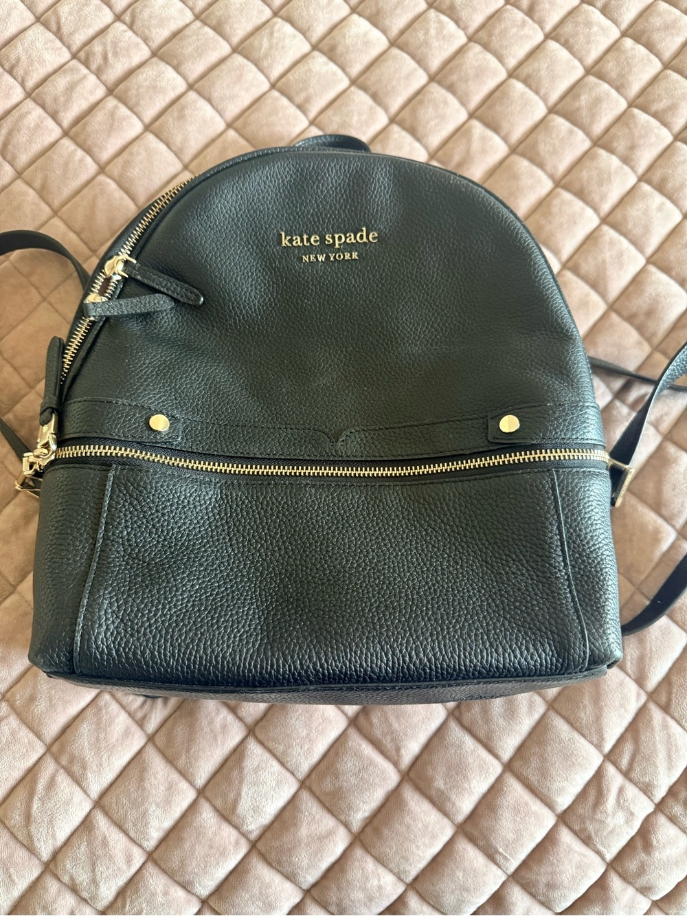 kate spade Black Pebbled Leather Backpack